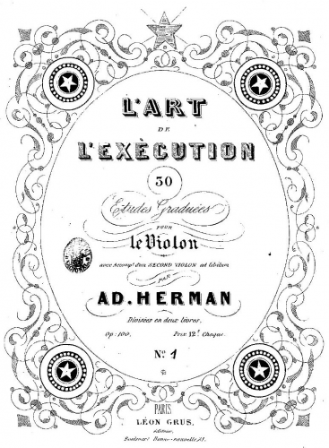 Herman - L'art de l'exécution - Vol.1 (studies 1 to 15)