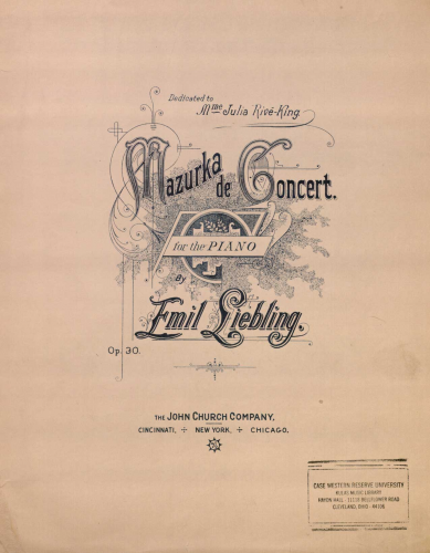 Liebling - Mazurka de concert - Score