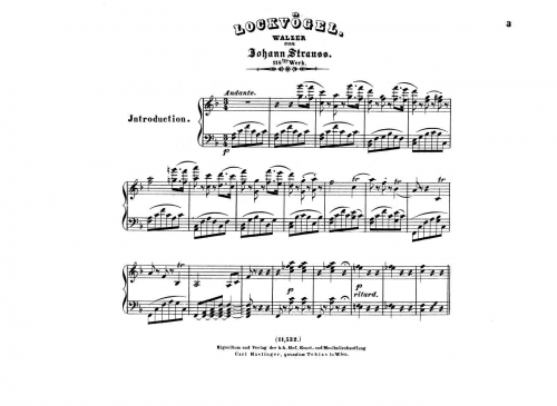 Strauss Jr. - Lockvögel Walzer - For Piano solo - Score