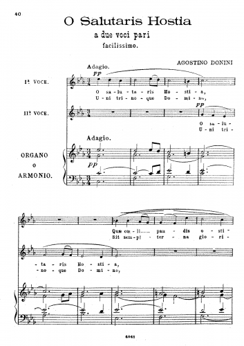 Donini - O salutaris Hostia - Vocal Score