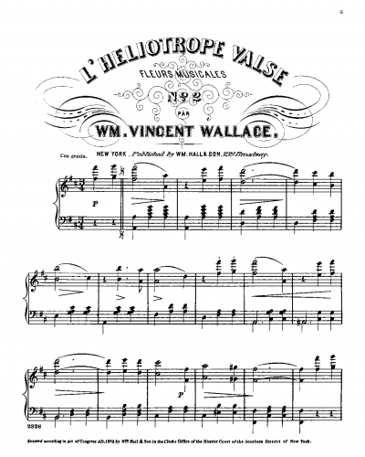 Wallace - L'heliotrope valse - Piano Score - Score