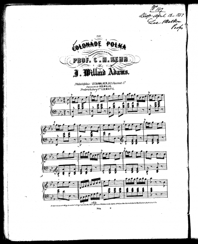 Adams - Colonade Polka - Score
