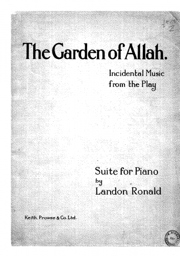Ronald - The Garden of Allah - Suite For Piano solo (Composer) - Score