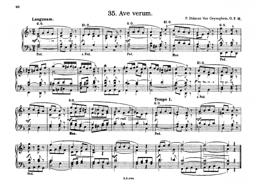 Van Geyseghem - Ave Verum - Score