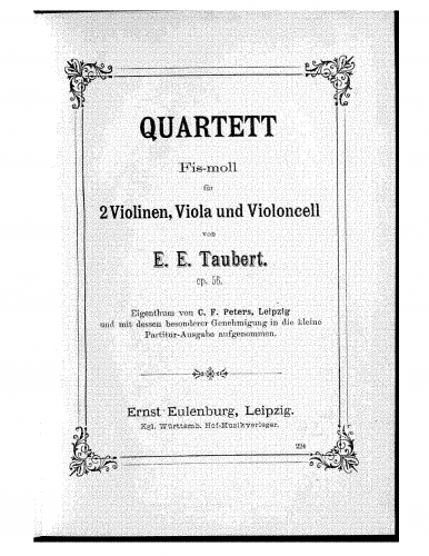 Taubert - String Quartet No. 4 - Score