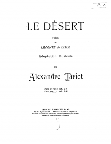 Tariot - Le désert - Score