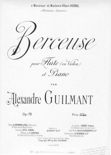 Guilmant - Berceuse - Score