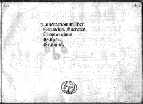 Petrucci - Lamentationum - Book II - Extract