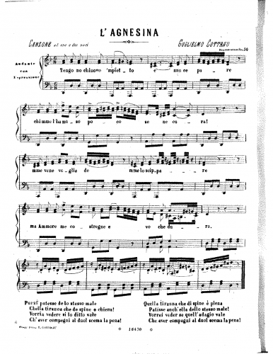 Cottrau - L'Agnesina - Score