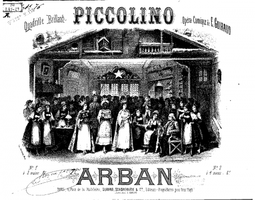 Arban - Quadrille brillant sur 'Piccolino' - For Piano 4 hands - Score