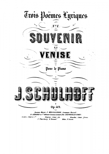Schulhoff - 3 Poëmes lyriques - Piano Score - Score