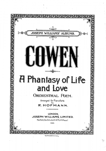 Cowen - A Phantasy of Life and Love - For Piano solo - Score