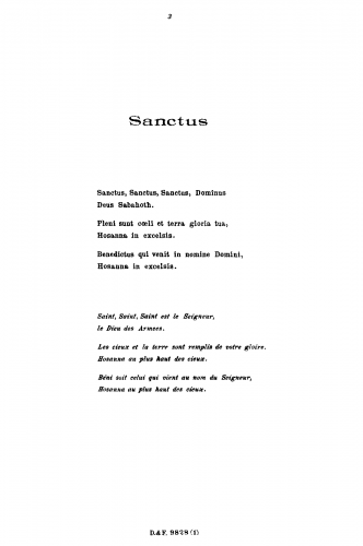 Caplet - Messe - SanctusO SalutarisAgnus Dei (different keys)