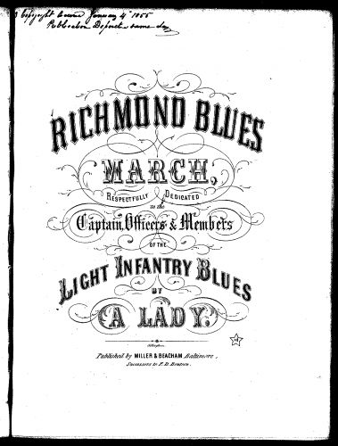 Anonymous - Richmond Blues March - Score