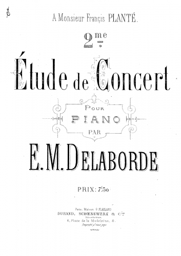 Delaborde - Étude de concert No. 2 - Score