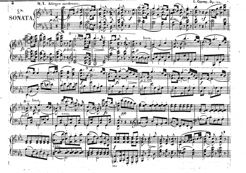 Czerny - Piano Sonata No. 8 - Score