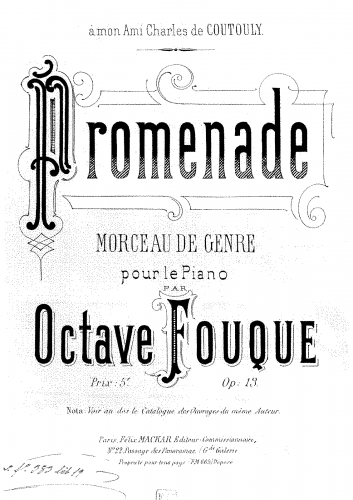 Fouqué - Promenade - Score