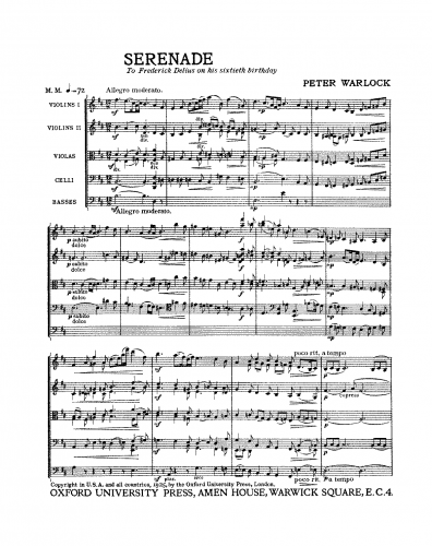 Warlock - Serenade - Score