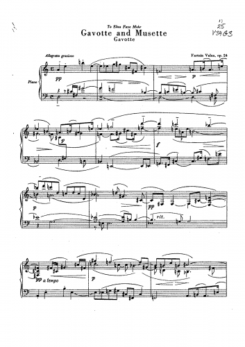 Valen - Gavotte and Musette, Op. 24 - Score