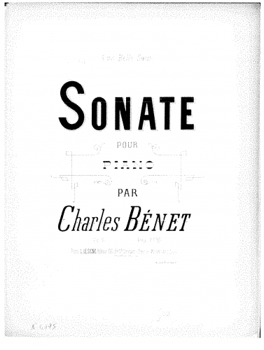 Bénet - Sonate pour piano - Score