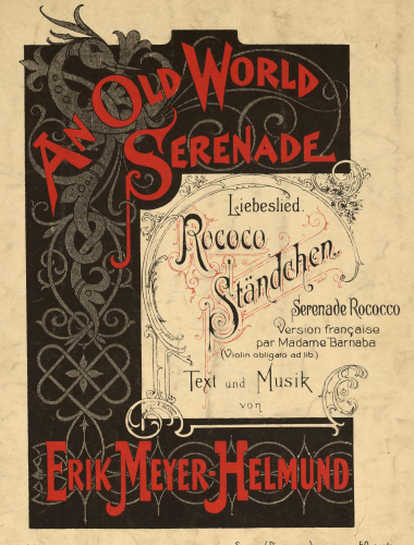 Meyer-Helmund - Rokoko-Liebeslied - Score