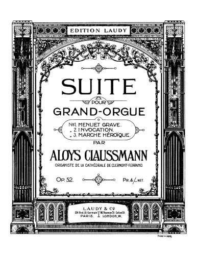 Claussmann - Suite pour Grand Orgue - Score