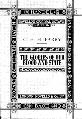 Parry - The Glories of Our Blood and State - Vocal Score - Score