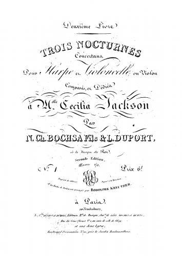 Duport - 3 Nocturnes, Op. 69 - Scores - Score