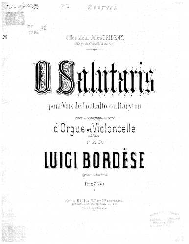 Bordèse - O salutaris - Score