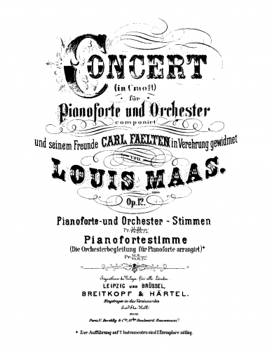 Maas - Piano Concerto - For 2 Pianos (Maas) - Score
