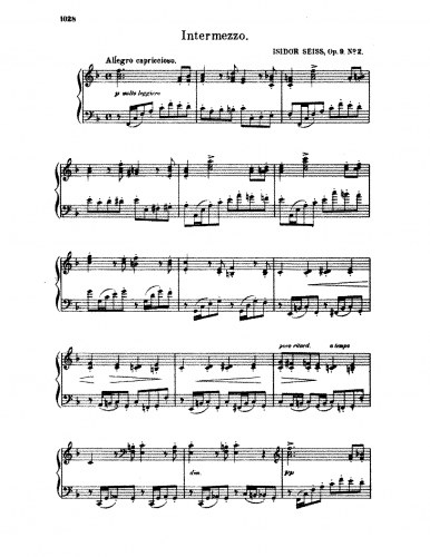 Seiss - 2 Kleine Klavierstücke - 2. Intermezzo