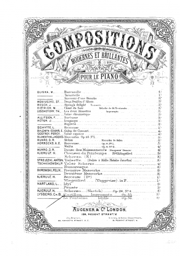 Bovy-Lysberg - Carillon, Op. 33 - Score