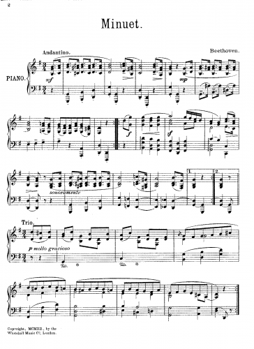 Garratt - Pianoforte Transcripts from the Old Masters - Minuet in G (Beethoven)