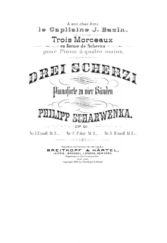 Scharwenka - 3 Scherzi, Op. 91 - Score