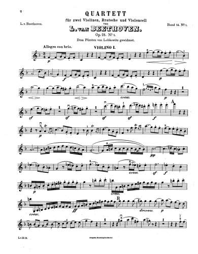 Beethoven - String Quartet No. 1