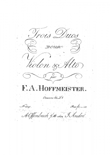 Hoffmeister - 6 Duets, Op. 65