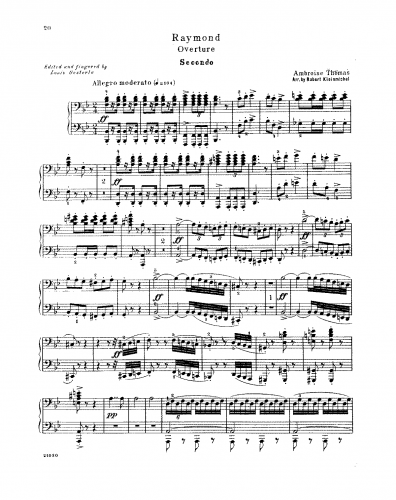 Thomas - Raymond, ou Le secret de la reine - Overture For Piano 4 hands - Score