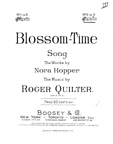 Quilter - 3 Songs - 3. Blossom Time