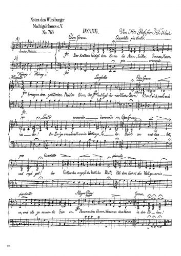 Fröhlich - Hymne - Score