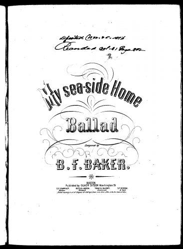 Baker - My Sea-Side Home - Score