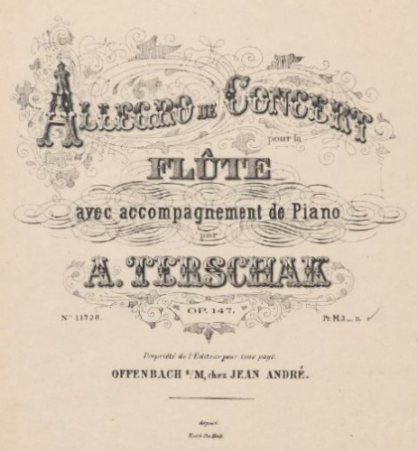 Terschak - Allegro de concert, Op. 147 - Piano score