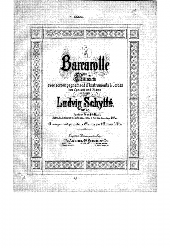 Schytte - Barcarolle for Piano and Strings, Op. 60