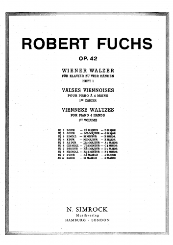 Fuchs - Wiener Walzer - Piano Duet Scores