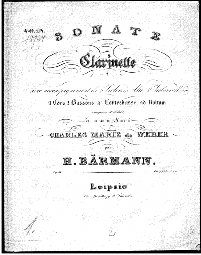 Baermann - Clarinet Sonata