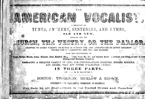 Mansfield - The American Vocalist - Score