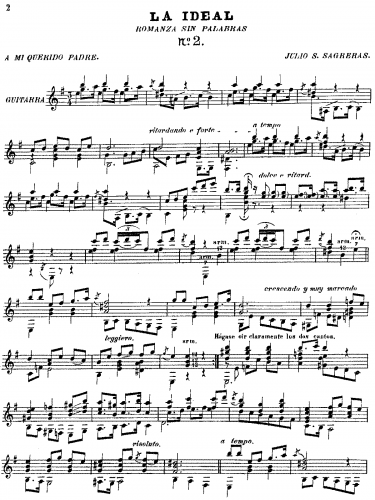 Sagreras - La ideal - Score