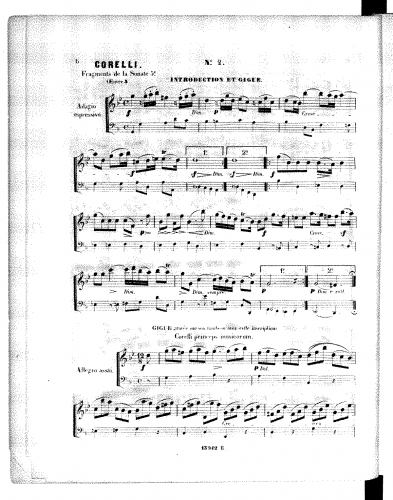Corelli - 12 Violin Sonatas, Op. 5 - Selections For Violin and Piano (Deldevez)