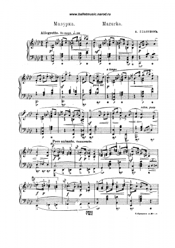 Glazunov - Gagliarde and Mazurka - 2. Mazurka in F minor