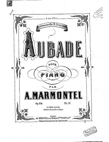 Marmontel - Aubade - Score
