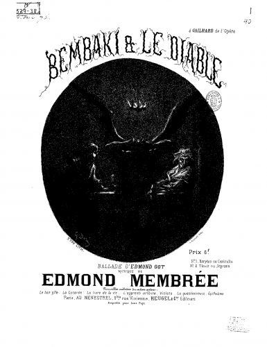 Membrée - Bembaki et le diable - Score